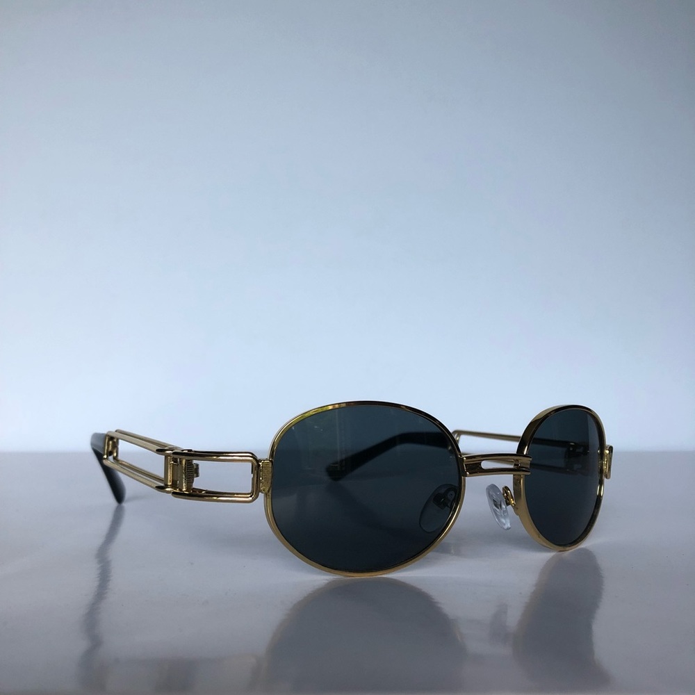 Retro Round Metal Oval Frame 90s Sunglasses - Picture 6 of 6